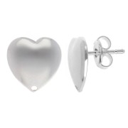 Clous d'oreilles coeur 12 mm - Placage Argent fin x2|raw }}