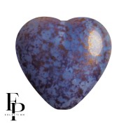 Perle coeur en verre 16x15 mm - Opaque Sky Blue Bronze x1|raw }}