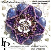 Perle coeur en verre 16x15 mm - Opaque Sky Blue Gold Splash Mat x1