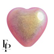 Perle coeur en verre 16x15 mm - Opaque Rose AB x1|raw }}