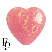Perle coeur en verre 16x15 mm - Opaque Rose Gold Splash x1