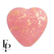 Perle coeur en verre 16x15 mm - Opaque Rose Gold Splash Mat x1