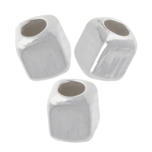 Perles cubes 2 mm - Argent 925 x10