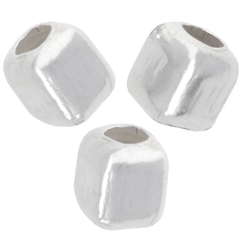 Perles cubes 3 mm - Argent 925 x10