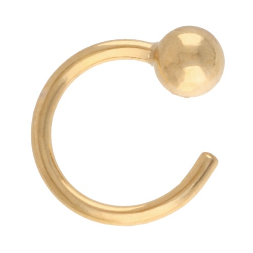 Boucles d'oreilles créoles avec boule 8 mm en Gold filled (or laminé) x1