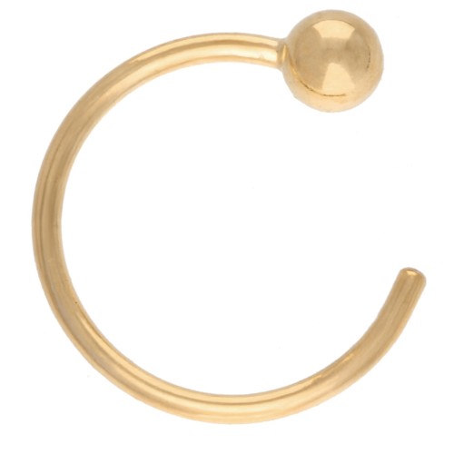 Boucles d'oreilles créoles avec boule 12 mm en Gold filled (or laminé) x1