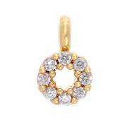 Mini breloque ronde avec Oxydes de Zirconium 4 mm - Doré à l'or fin - Crystal x1|raw }}