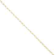 Chaîne maille rectangle Fantaisie striée 2.5 mm - Doré à l'or fin x50 cm|raw }}