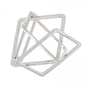 Intercalaire 3D carrés entrelacés 24 mm rhodié x1