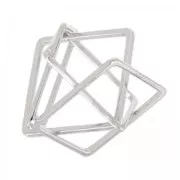 Intercalaire 3D carrés entrelacés 24 mm rhodié x1