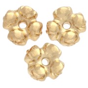 Perles rondelles fleurs 6 mm - Doré à l'or fin x5|raw }}