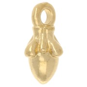Mini breloque gland 10x6 mm - Doré à l'or fin x1