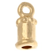 Embout travaillé pour cordon 2 mm - Doré à l'or fin x1