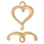 Fermoir T coeur 17x14 mm - Doré à l'or fin x1