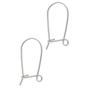 Boucles d'oreilles crochets dormeuses 17 mm - Argenté x2