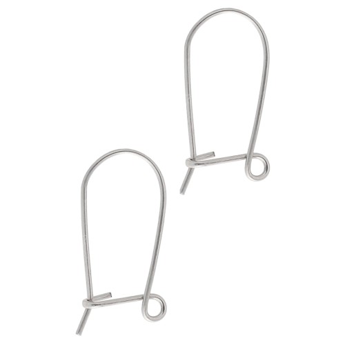 Boucles d'oreilles crochets dormeuses 17 mm - Argenté x2