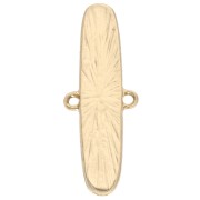 Intercalaire ovale 11x28 mm avec résine époxy - Doré - Marbré Marron - Nacre x1