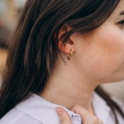 Créoles rondes martelés 18 mm - Fil 2.5 mm - Acier inox 316L et 201 x2