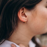 Créoles rondes martelés 12 mm - Fil 2.5 mm - Acier inox 316L et 201 Doré x2