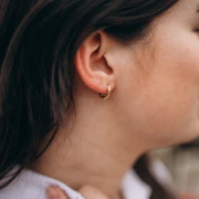 Créoles rondes martelés 12 mm - Fil 2.5 mm - Acier inox 316L et 201 Doré x2