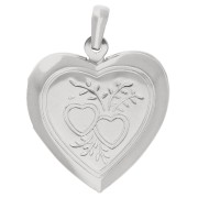 Pendentif porte photo coeur 26x23 mm - Motif coeurs - Placage Argent fin x1|raw }}