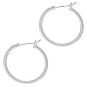 Créoles rondes 23 mm - Fil 1.8 mm - Placage Argent fin x2