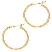 Créoles rondes 23 mm - Fil 1.8 mm - Doré à l'or fin x2