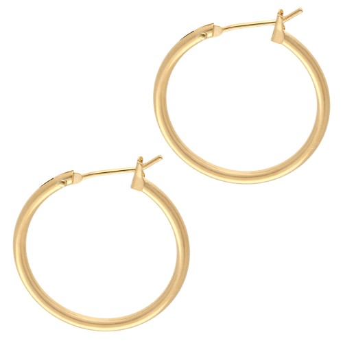 Créoles rondes 23 mm - Fil 1.8 mm - Doré à l'or fin x2