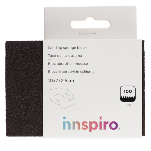 Bloc abrasif en mousse grain fin P100 10x7 cm x1