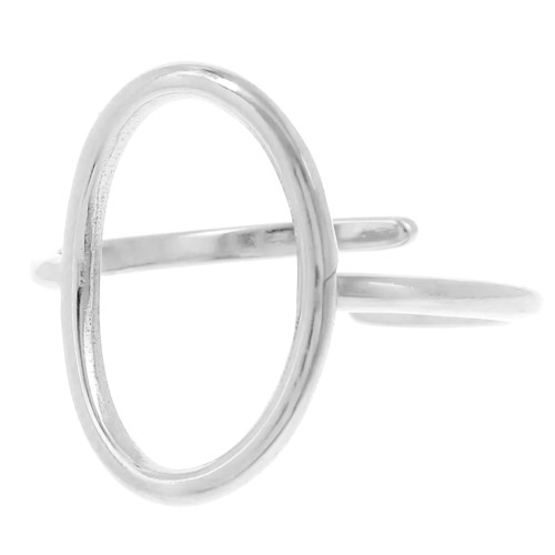 Bague ovale ajouré 18x12 mm - T. 52 à 62 - Acier inoxydable 304 x1