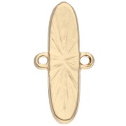 Intercalaire ovale 10x20 mm avec résine époxy - Doré - Marbré Marron - Nacre x1