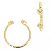 Bague motif losange avec Zircon Crystal/doré HQ x1