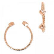 Bague motif losange avec Oxydes de Zirconium - doré rose x1|raw }}