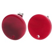 Clous d'oreilles ronds 15 mm en acétate - Marbré Rouge - Noir x2|raw }}