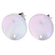 Clous d'oreilles ronds 15 mm en acétate - Lilas effet sirène x2|raw }}
