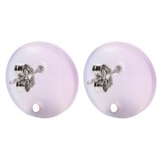 Clous d'oreilles ronds 15 mm en acétate - Lilas effet sirène x2