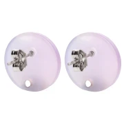 Clous d'oreilles ronds 15 mm en acétate - Lilas effet sirène x2