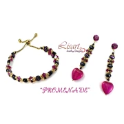 Perles en verre Samos® par Puca® 5x7 mm - Enamel Purple and Red x10g