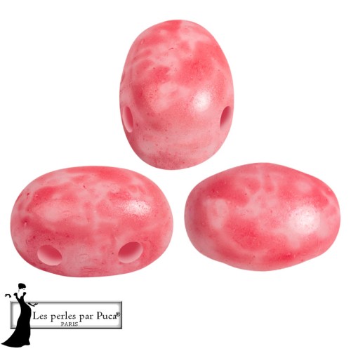Perles en verre Samos® par Puca® 5x7 mm - Mishmash Dark Peach x10g
