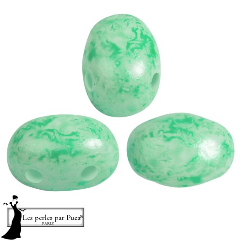 Perles en verre Samos® par Puca® 5x7 mm - Mishmash Green x10g