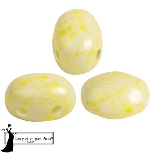 Perles en verre Samos® par Puca® 5x7 mm - Mishmash Yellow x10g