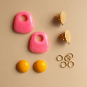 Mes bijoux DIY - Kit Boucles d'oreilles pendantes forme trapèze - Version Rose