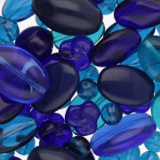 Dark Blue - Assortiment de perles de bohème - Mix Dark Blue x50g Assortiment de perles de bohème - Mix Dark Blue x50g