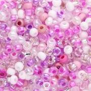 Preciosa Perles rocailles 8/0 3 mm - Mix Rose - Blanc x20g
