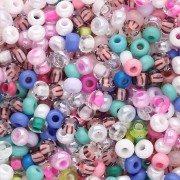 Preciosa Perles rocailles 8/0 3 mm - Mix Rose - Blanc - Bleu x20g
