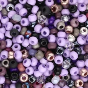 Preciosa Perles rocailles 8/0 3 mm - Mix Lilas - Noir x20g