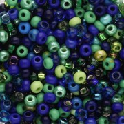 Preciosa Perles rocailles 8/0 3 mm - Mix Bleu - Vert x20g