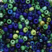 Preciosa Perles rocailles 8/0 3 mm - Mix Bleu - Vert x20g