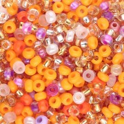 Preciosa Perles rocailles 8/0 3 mm - Mix Orange - Rose x20g