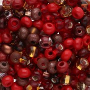 Preciosa Perles rocailles 6/0 4 mm - Mix Multi Rouge x20g